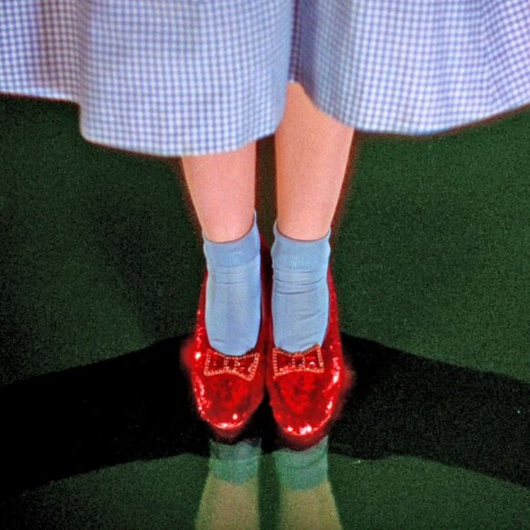 SOLD -- of Oz Dorothy's Ruby Red Slippers Shoes Cosplay Halloween LARGE 9-10 NEW - Picture 1 of 12